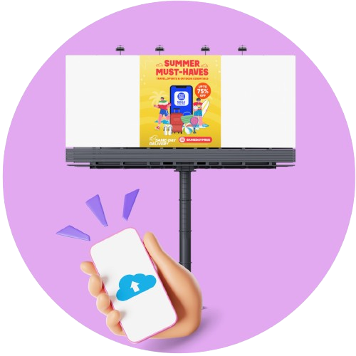 Upload content to billboard screens from your phone